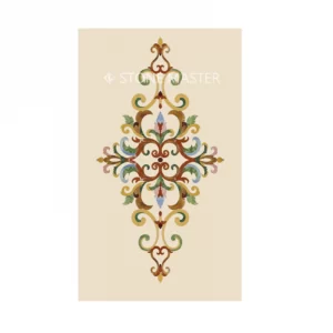 Tile medallions featuring Italian marble inlay floor design for luxury villa interiors with custom patterns and natural stone details