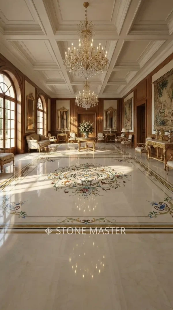 Inlaid Marble Flooring for Grand Luxe Interiors