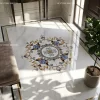 Tile Floor Medallions in premium marble flooring tiles showcasing modern luxury design for grand foyers with intricate custom marble inlay pattern