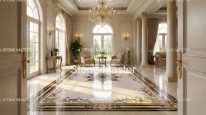 Marble Floor Medallion with Grand Luxe Elegance Design