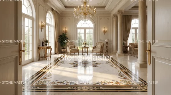 Marble Floor Medallion with Grand Luxe Elegance Design Marble Floor Medallion with Grand Luxe Elegance Design