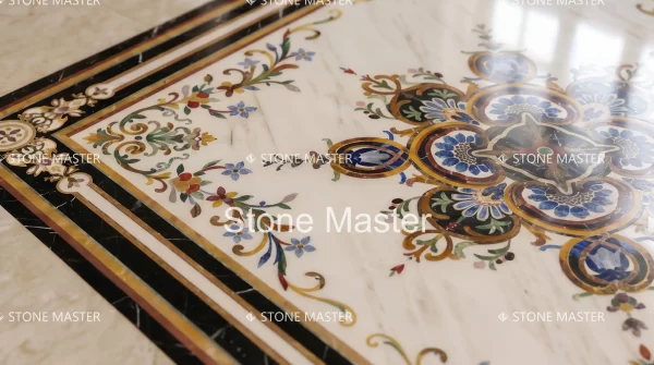 Marble Floor Medallion with Grand Luxe Elegance Design Marble Floor Medallion with Grand Luxe Elegance Design