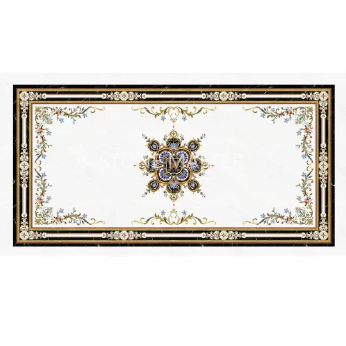 Marble Floor Medallion with Grand Luxe Elegance Design