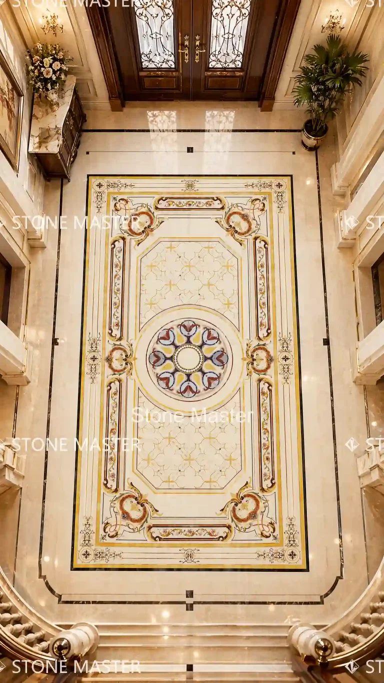 What Decor Goes With Marble featuring luxury living room design with marble flooring and elegant furniture