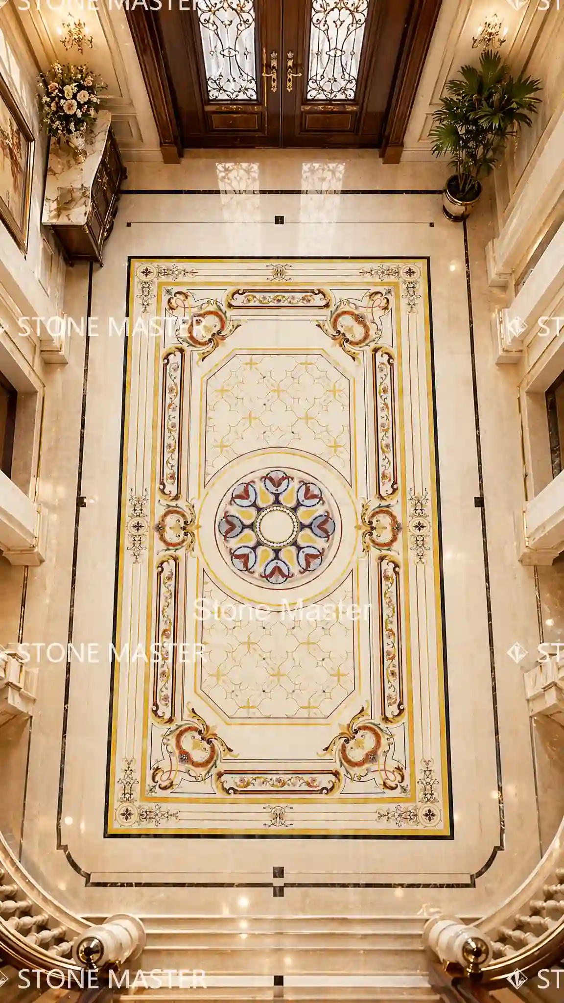 What Decor Goes With Marble featuring luxury living room design with marble flooring and elegant furniture