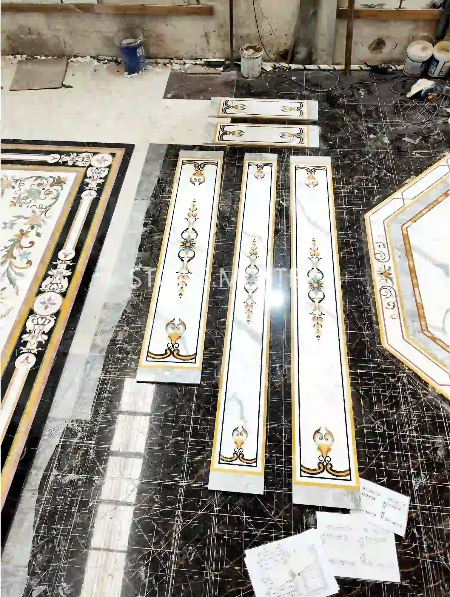 Marble Floor Medallion for Luxury Home, Modern Marble Design for Villa Foyer and Living Room
