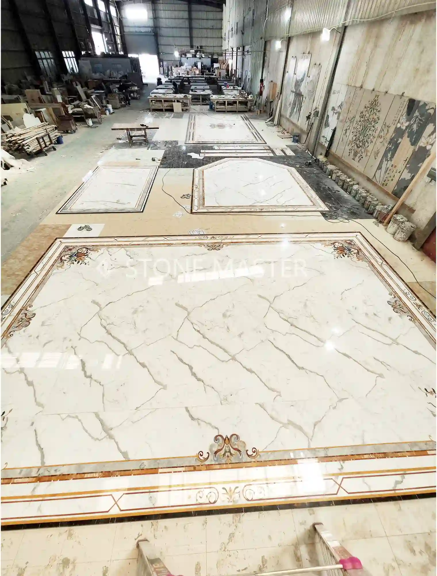 Marble Floor Medallion for Luxury Home, Modern Marble Design for Villa Foyer and Living Room