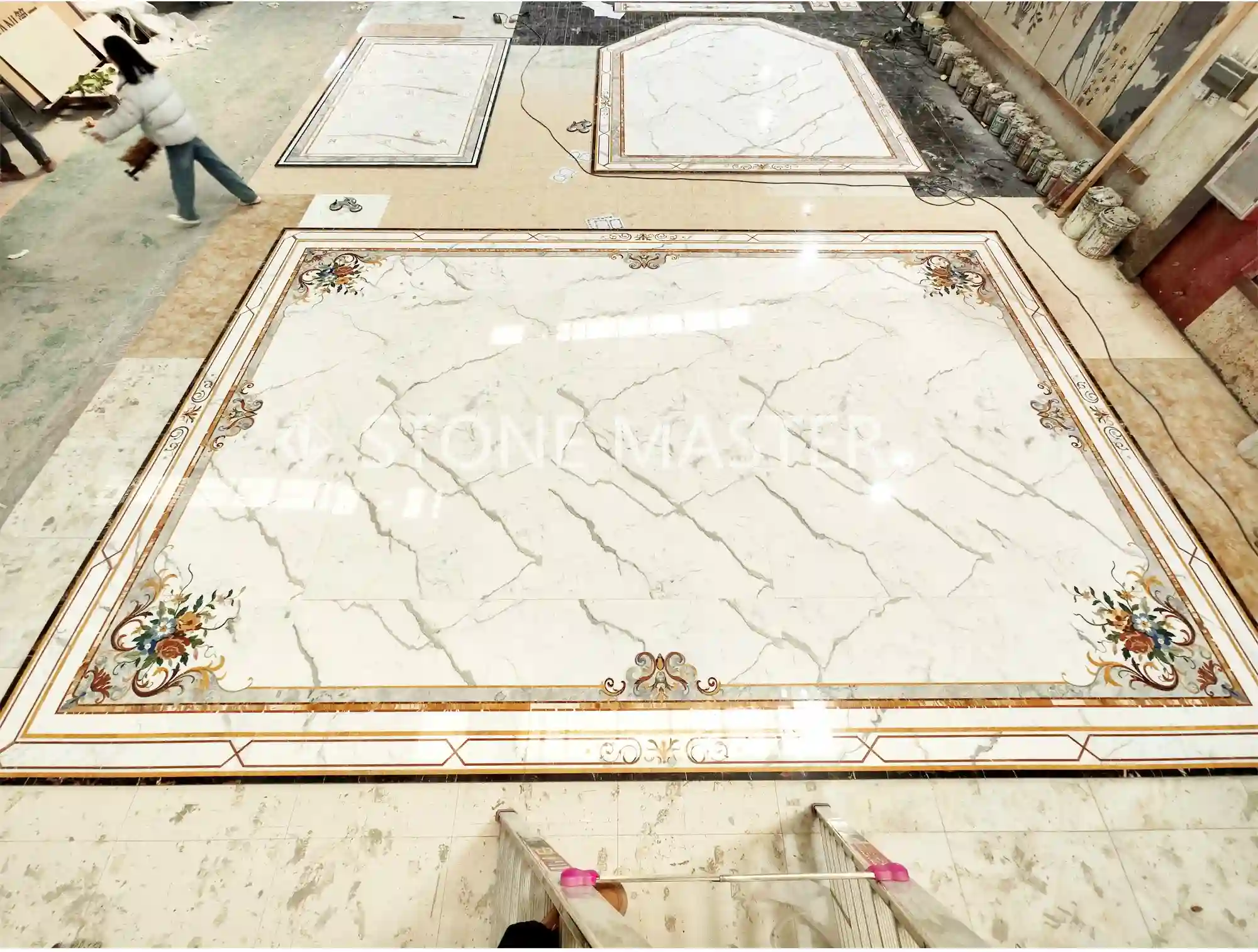 Marble Floor Medallion for Luxury Home, Modern Marble Design for Villa Foyer and Living Room