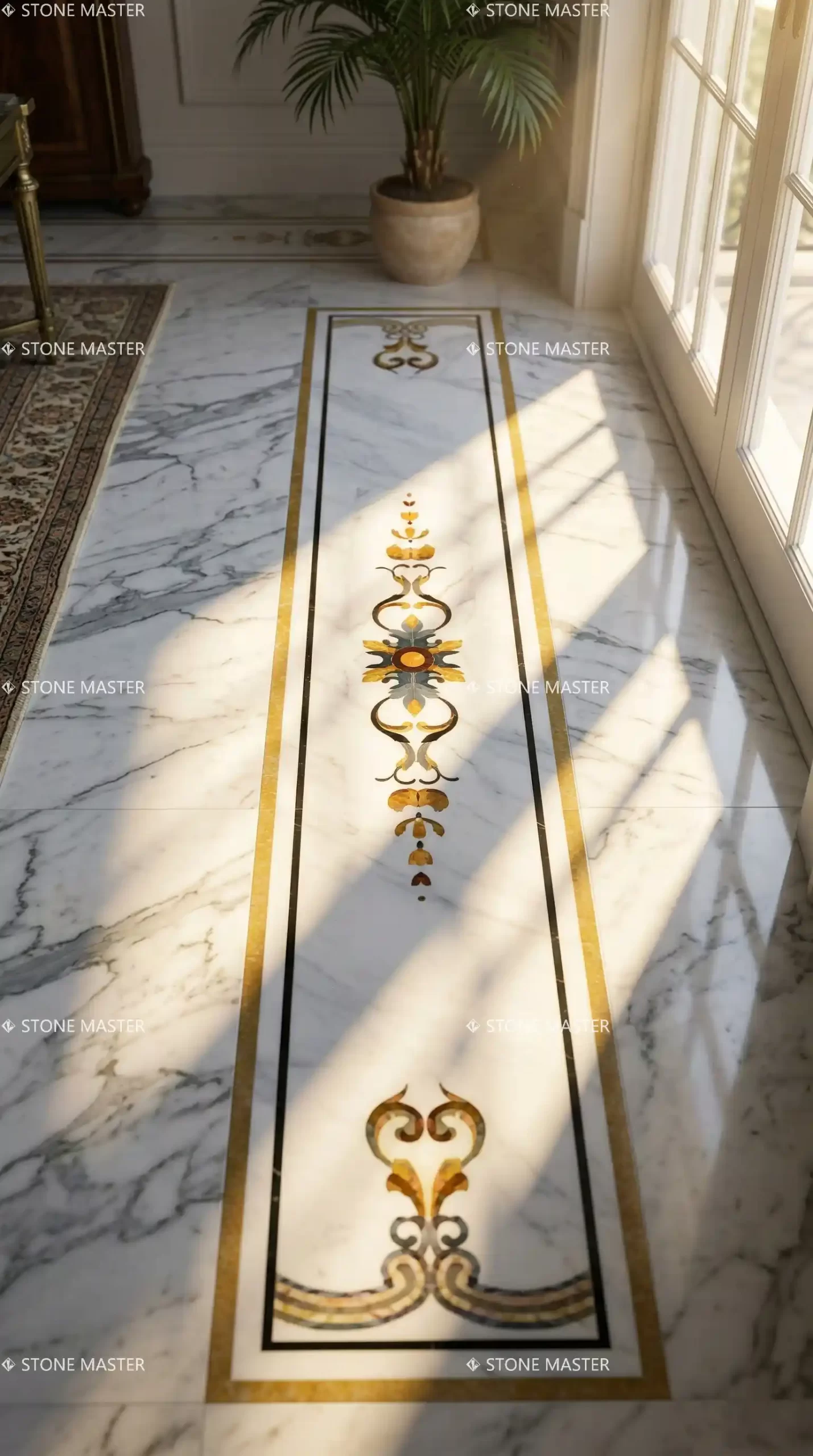 Marble Floor Medallion for Luxury Home, Modern Marble Design for Villa Foyer and Living Room